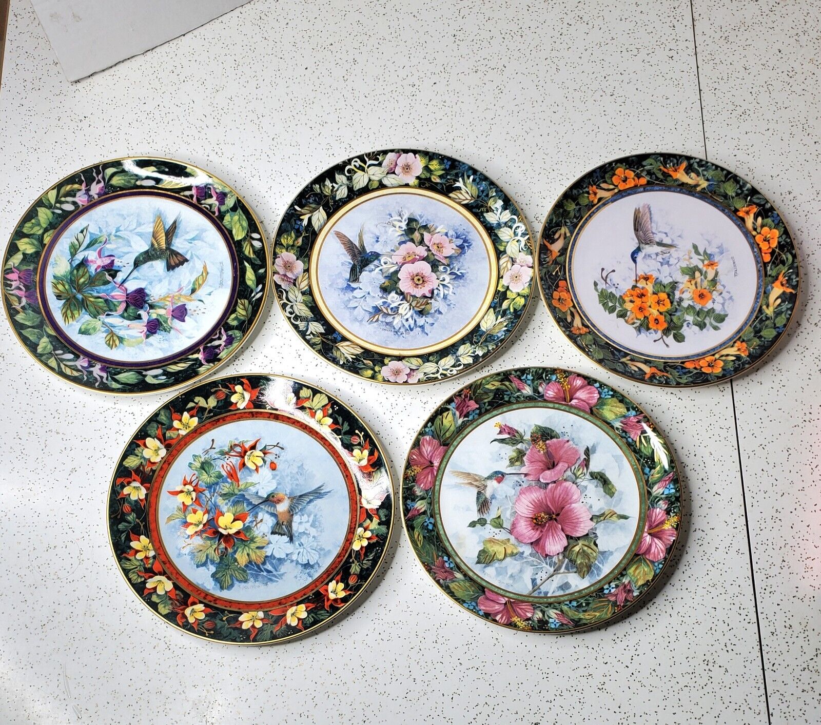 5 Vtg Heirloom Hummingbird Collection Royal Doulton by Theresa Politowicz 8\