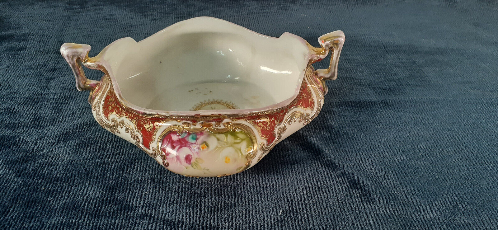 Antique Handpainted Nippon Bowl, Handled, 