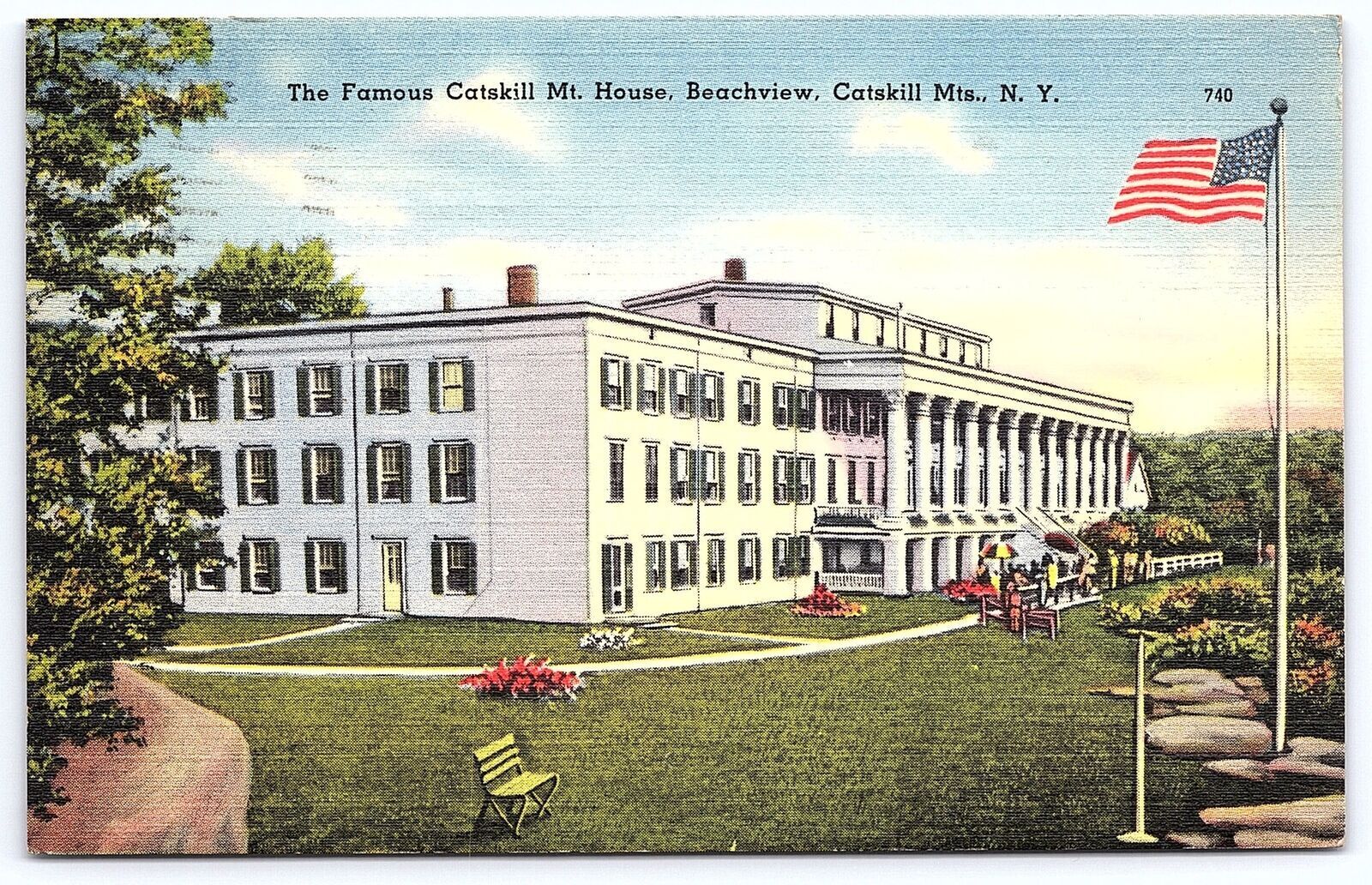 1940's Catskill Mt. House Beachview Catskill Mountain New York Posted Postcard
