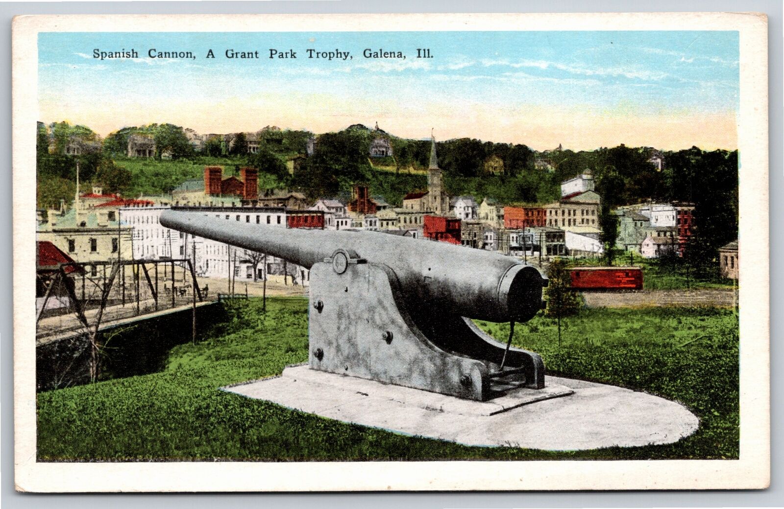 Galena Illinois~Spanish Cannon Grant Park Trophy~Vintage Postcard