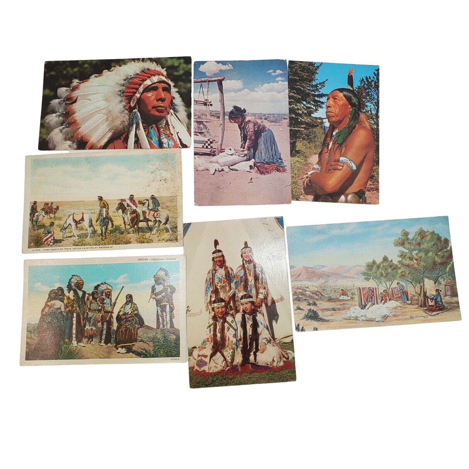 7 Native Americana Postcards Vintage Lot Variety Ephemera