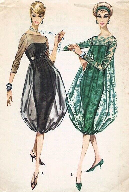 RARE 1958 McCalls 4779 Sheath Dress Harem Overlay Size 14 *NO ENVELOPE* ++READ++