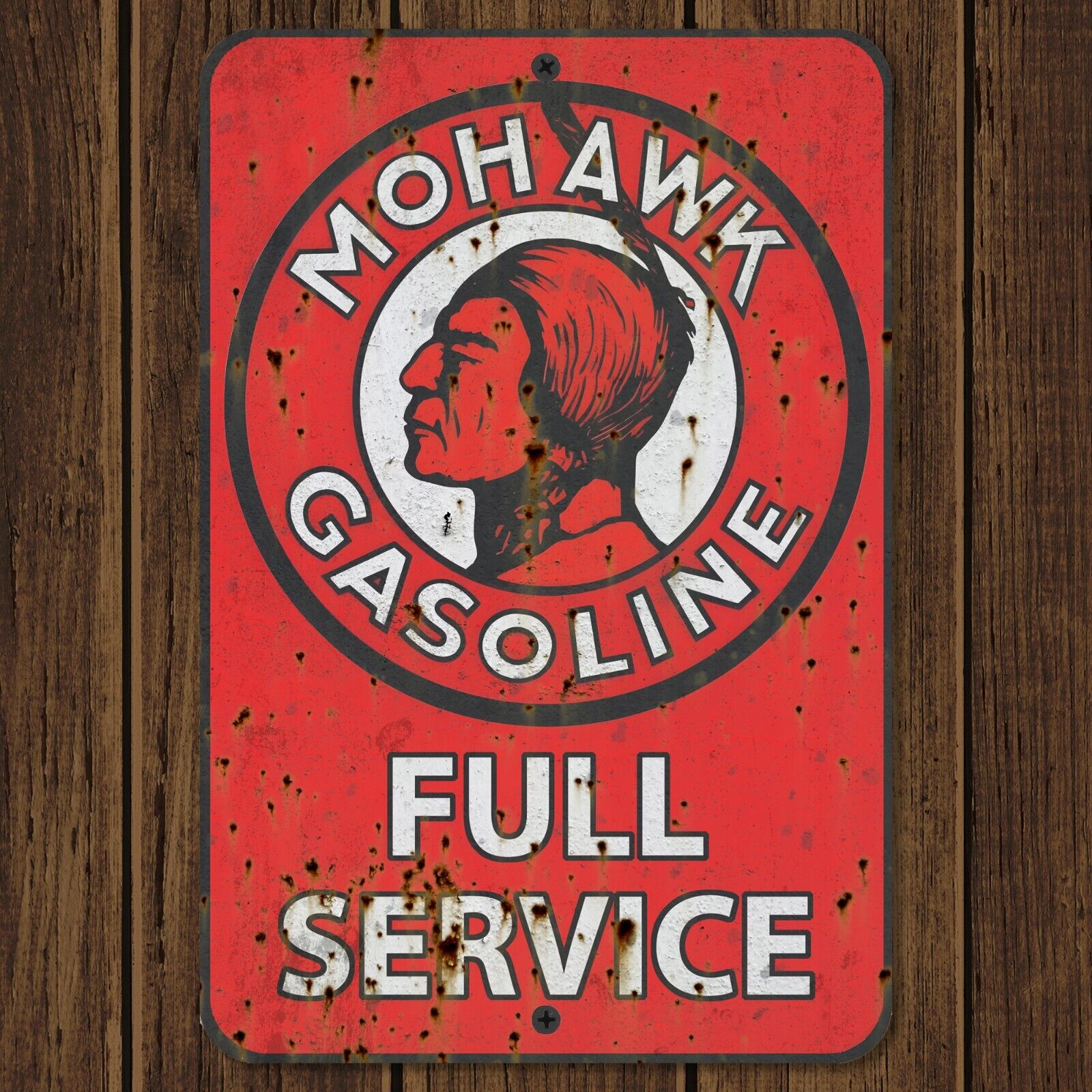 Mohawk Gasoline Metal Sign Vintage Antique Replica 8