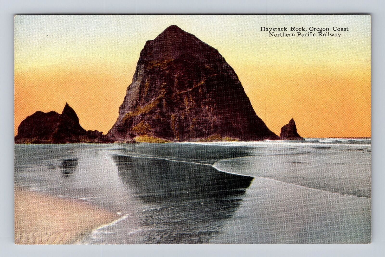 OR-Oregon, Haystack Rock, Antique, Vintage Souvenir Postcard