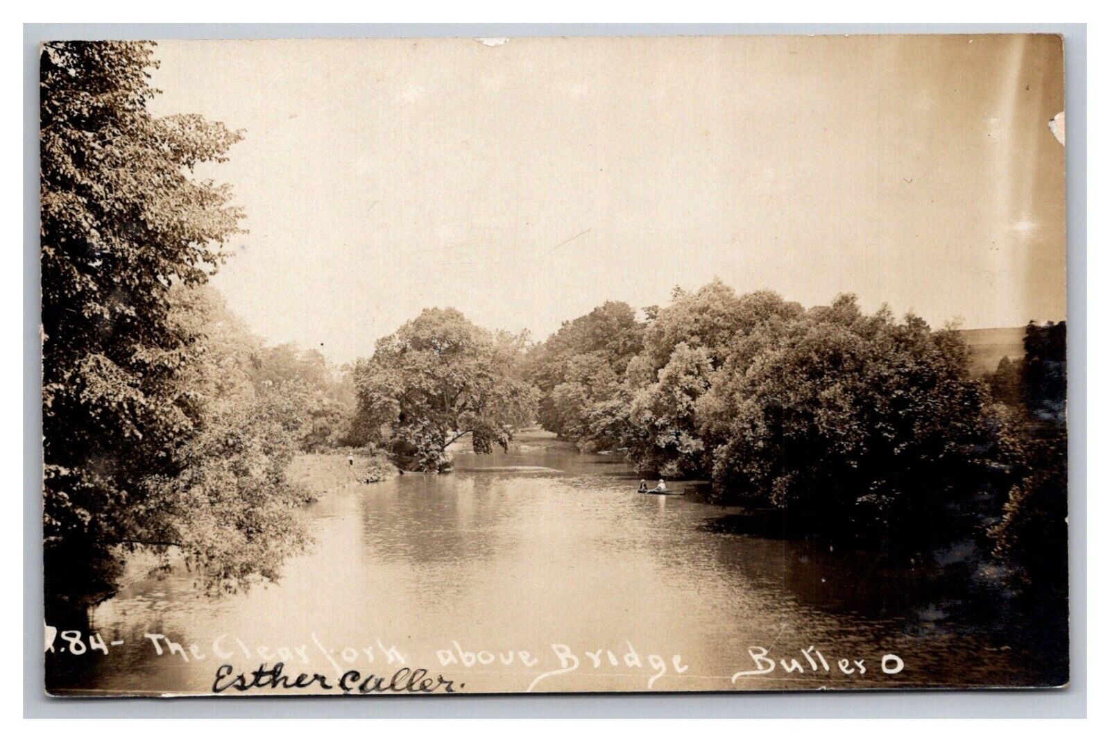 Postcard Butler Ohio RPPC Clear Fork River Country Scene Row Boat
