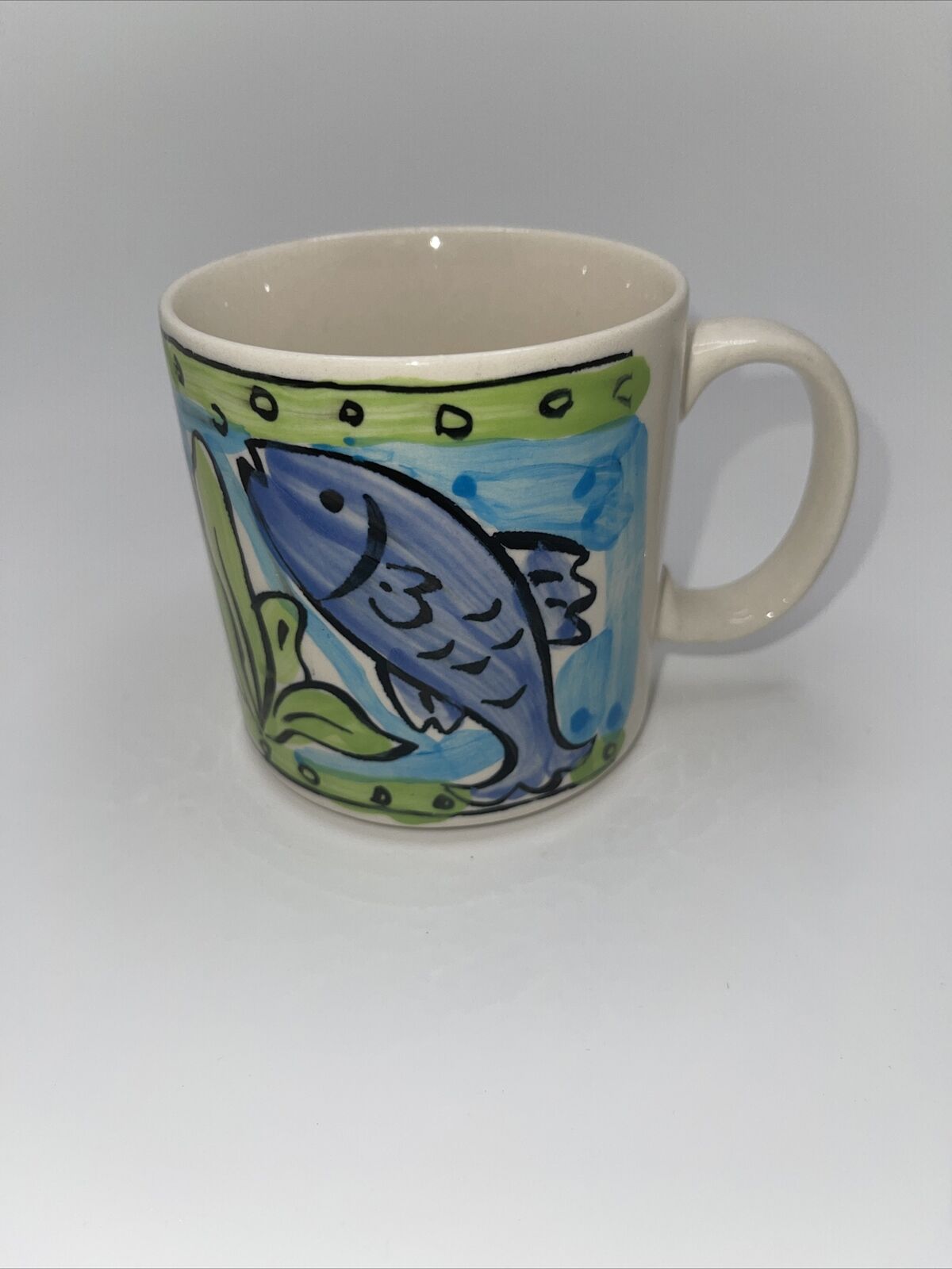 Sango Key West  Coffee Mug  Fish/Starfish Hand Painted 6101