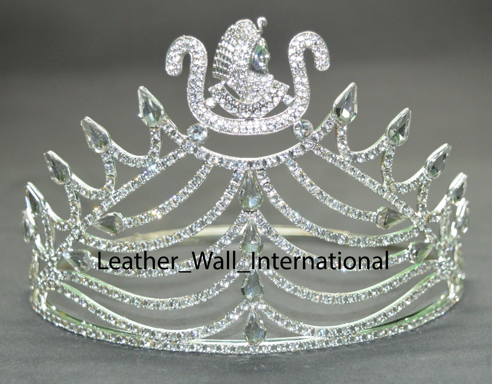 Daughter of Isis Crown in silver tone with all white rhinestones, DOI CROWN 