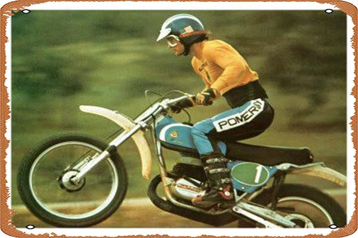 Vintage-Art Retro Bultaco Pursang Motorcycle MX Retro Funny Metal Tin Sign Wall 