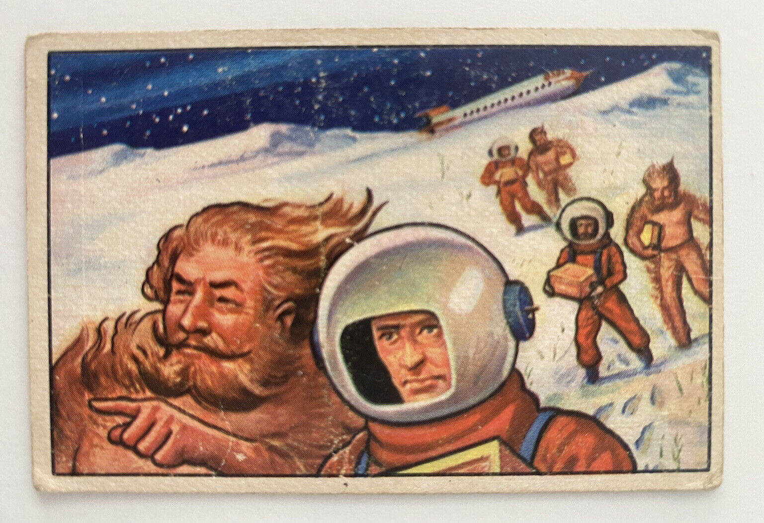 1951 BOWMAN JETS ROCKETS SPACEMEN #64 Fur Men of Ganymede
