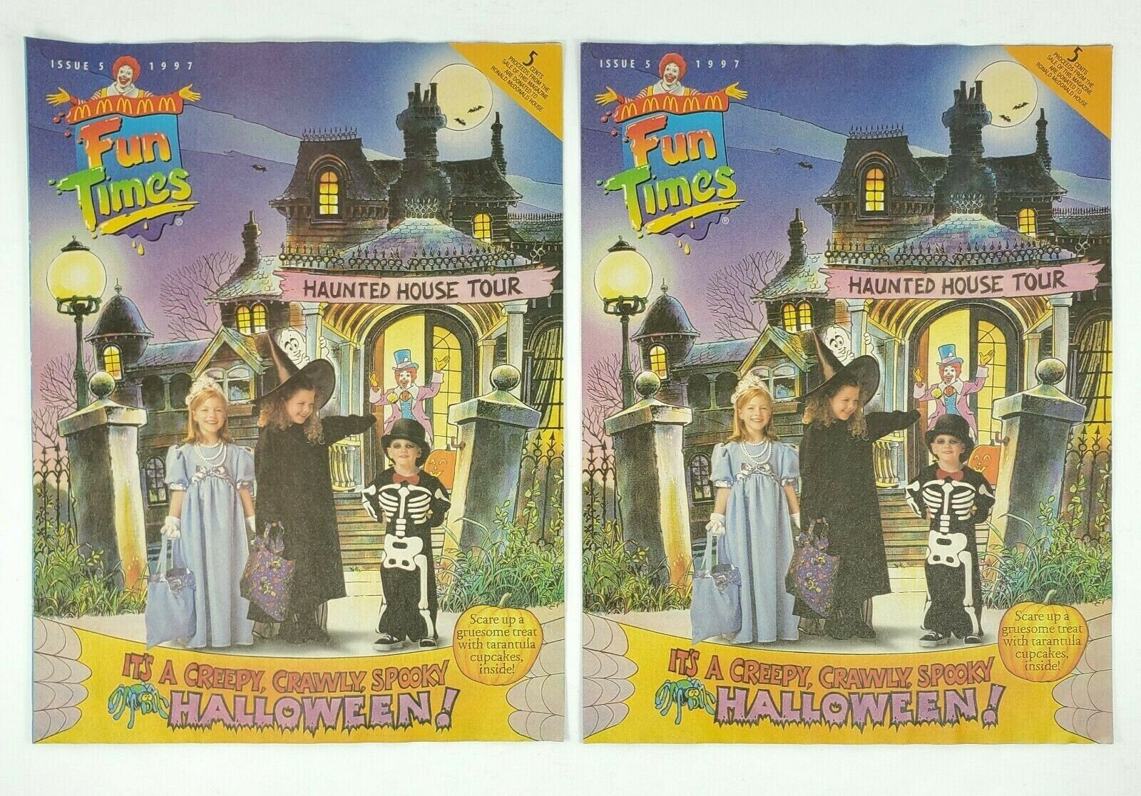 2 McDonald\'s Halloween Fun Times Magazines Activities Games Vintage Issue 5 1997
