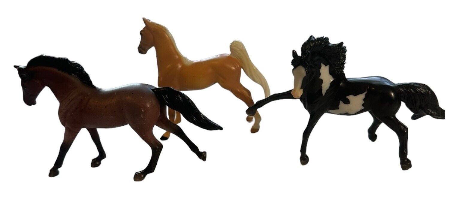 Vintage 1990's Miniature Breyer Reeves Horses Set Of 3 Collectible Figurines