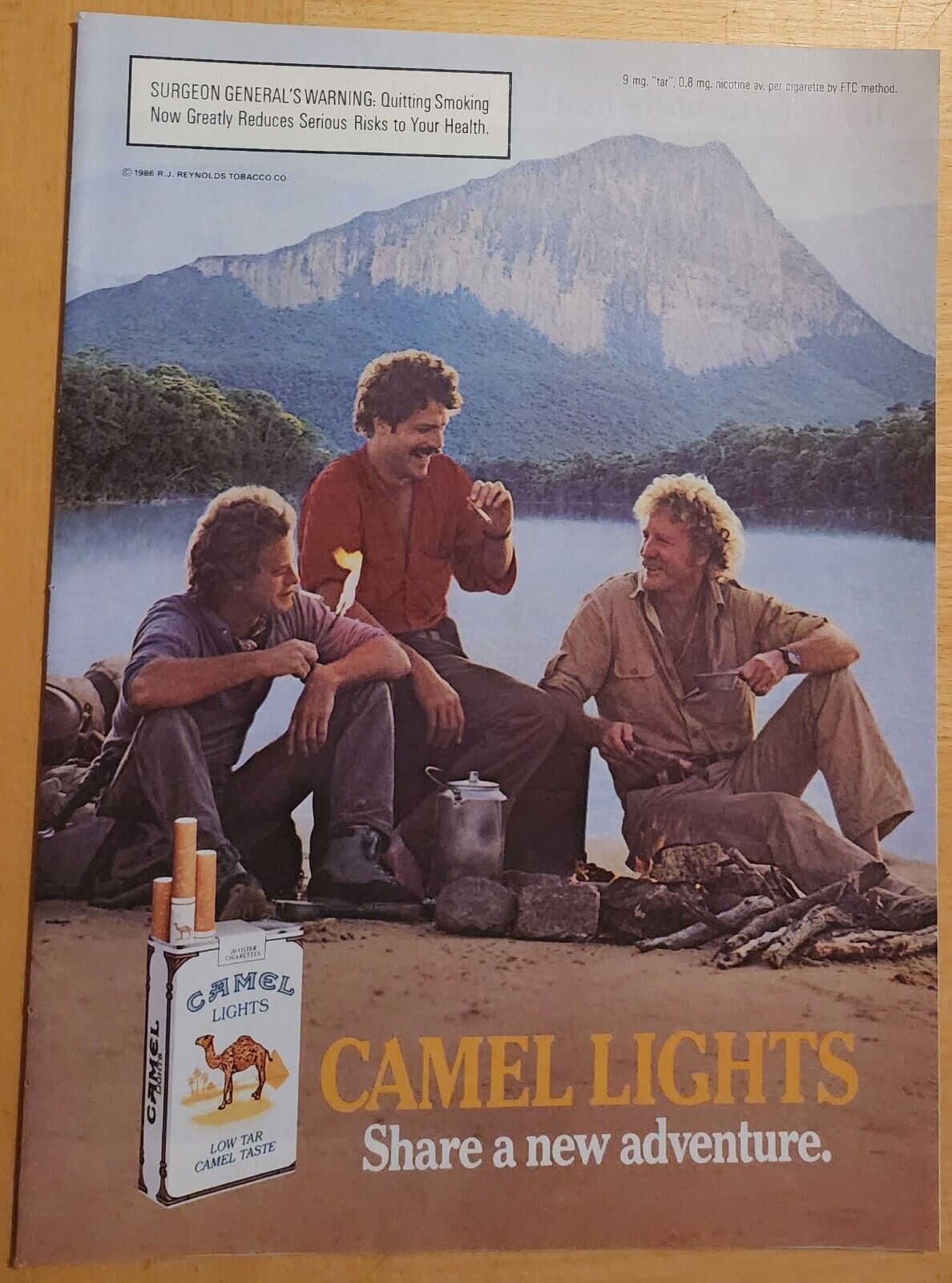Vintage 1986 Camel Lights Cigarette Print-Ad 