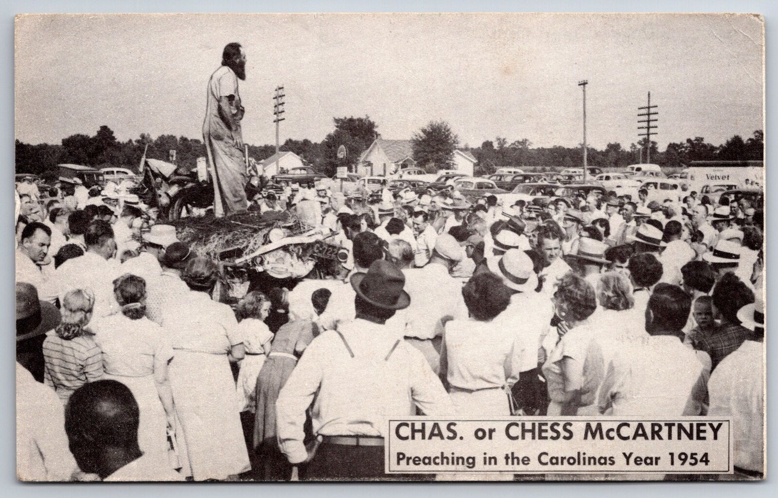 NC SC~Chess McCartney aka The Goat Man~Preaching In the Carolinas 1954~Litho