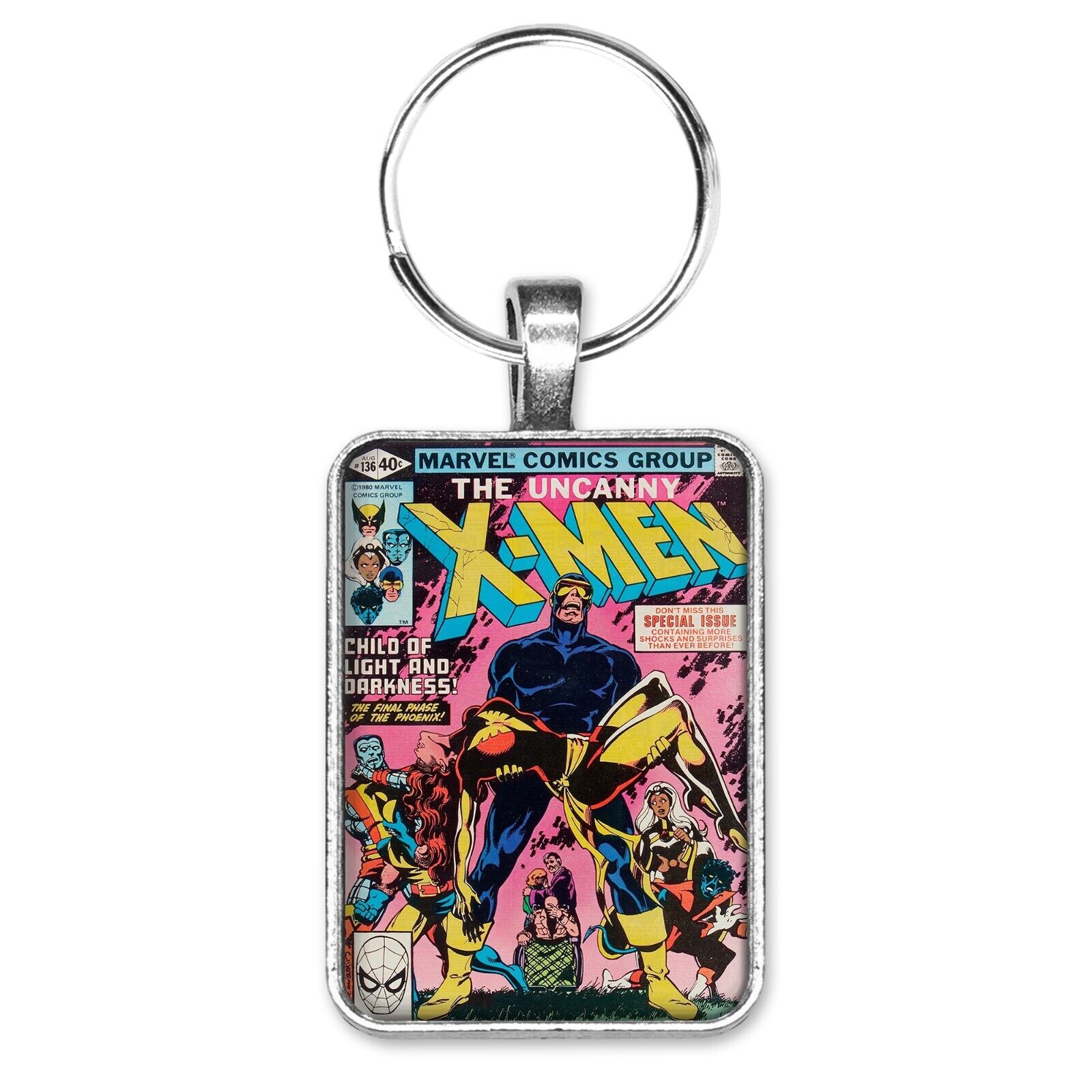 X-Men #136 Cover Key Ring or Necklace Classic Phoenix Cyclops Marvel Comic Book