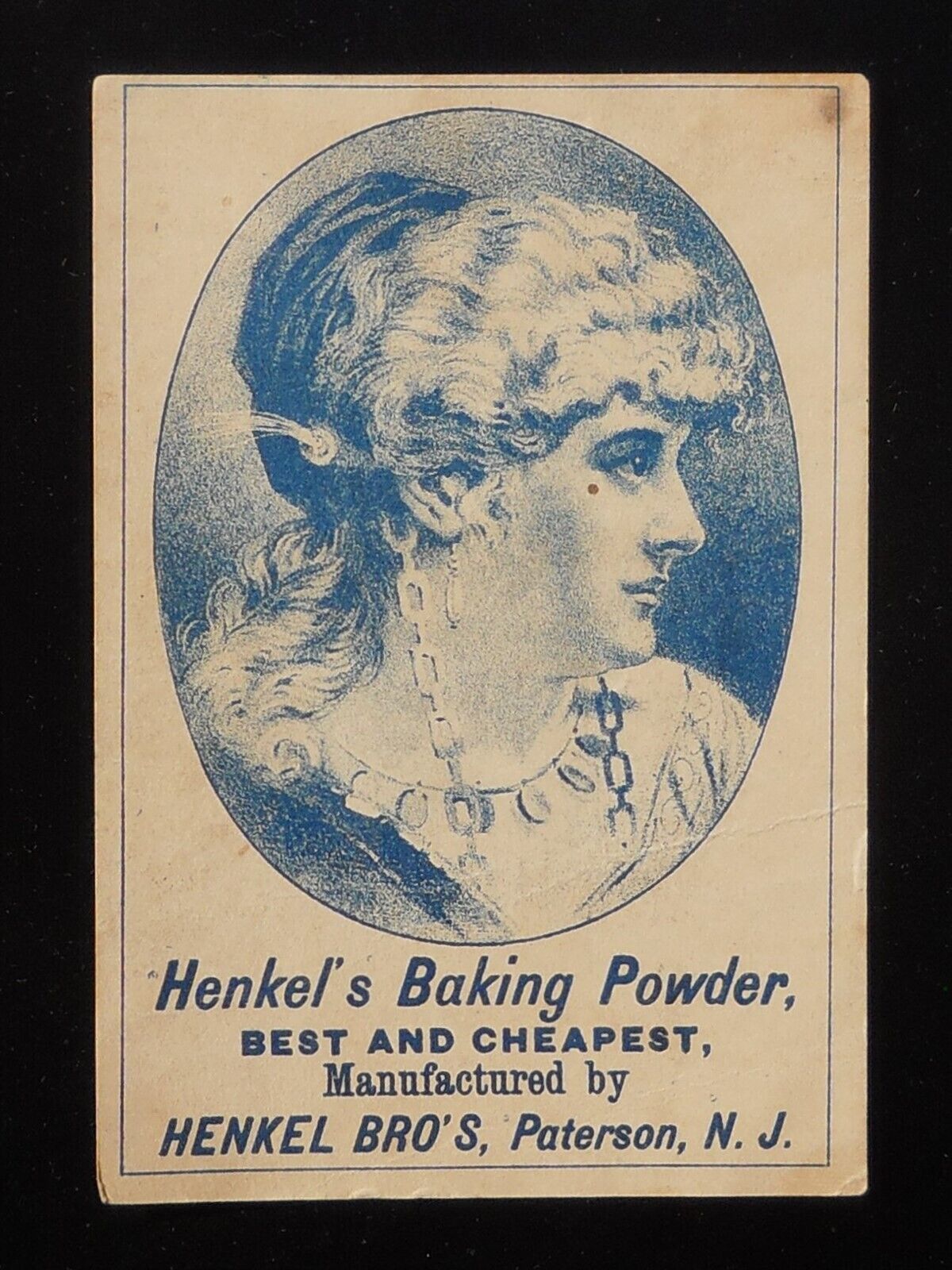 1880s? VTC Henkel\'s Baking Powder Paterson NJ Willits & Bro. Grocery Leesport PA