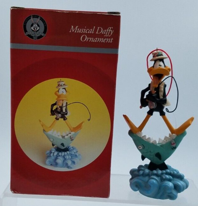 Daffy Duck Fishing Vintage Holiday Christmas Ornament 1999 Warner Brothers w/Box