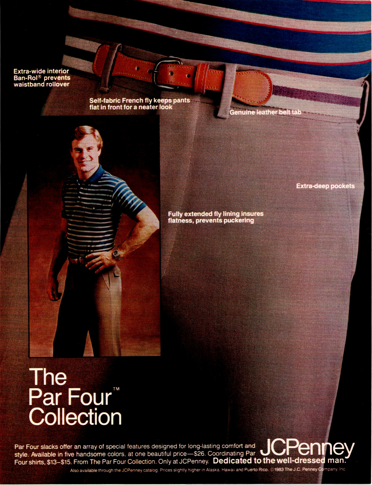 1983JC Penney The Par Four Collection Slacks Vintage Print Ad Ephemera Full Page