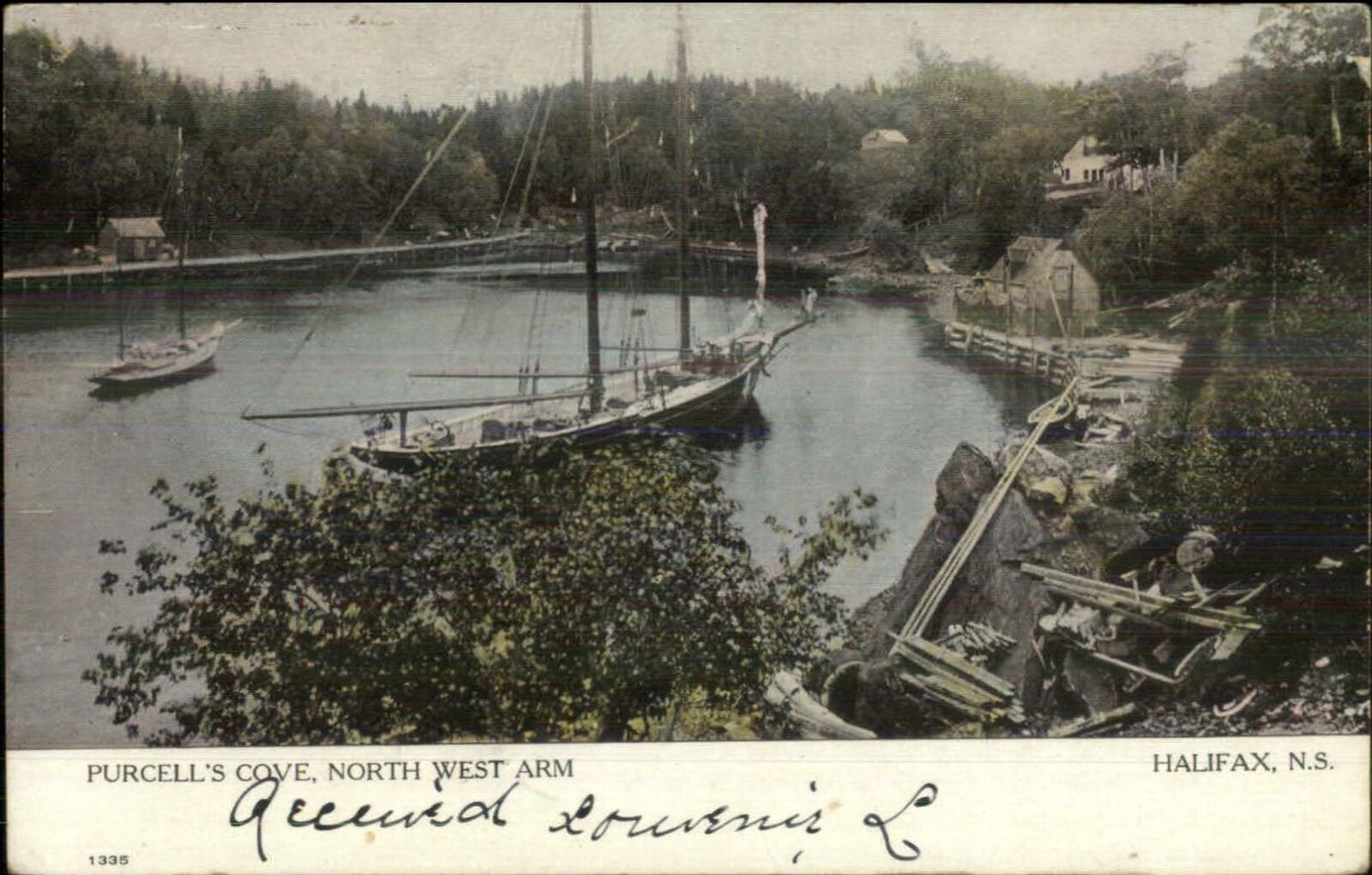 Halifax NS Purcell\'s Cove North West Arm Ship c1910 Postcard