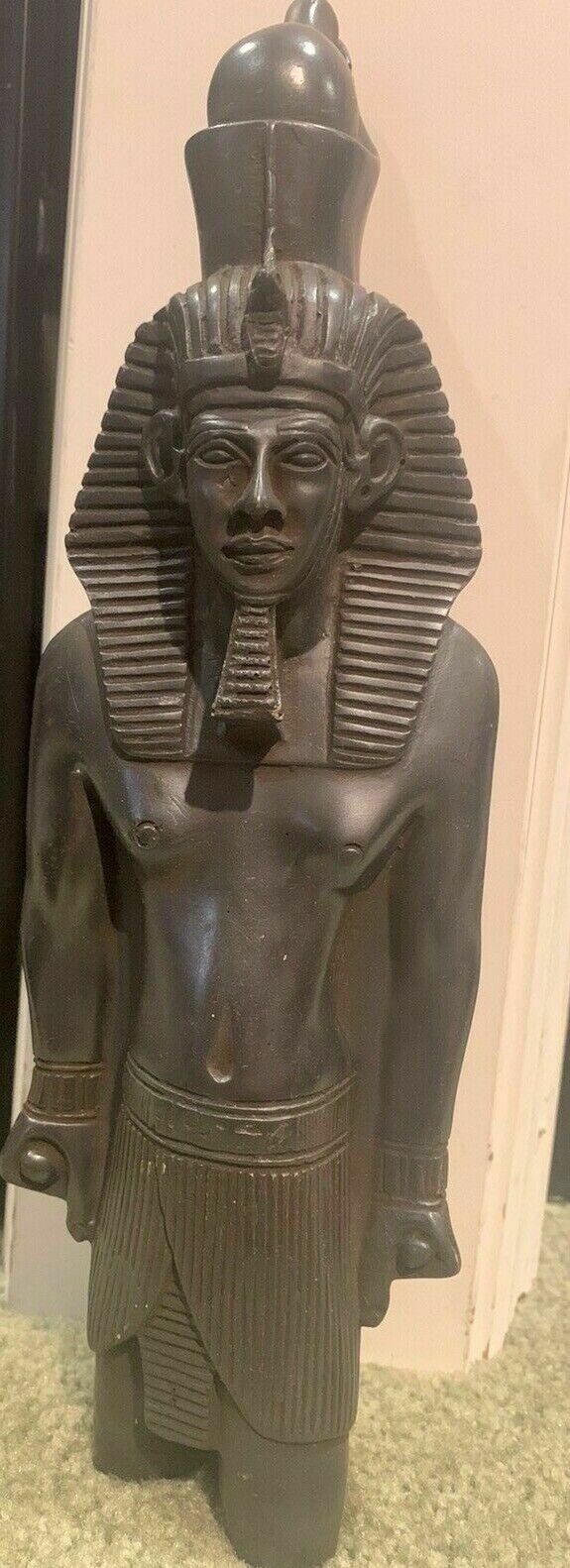 Egyptian Authentic 100% 12” Resin SandStone Pharaoh Statue 3 Pounds  BC Kemet