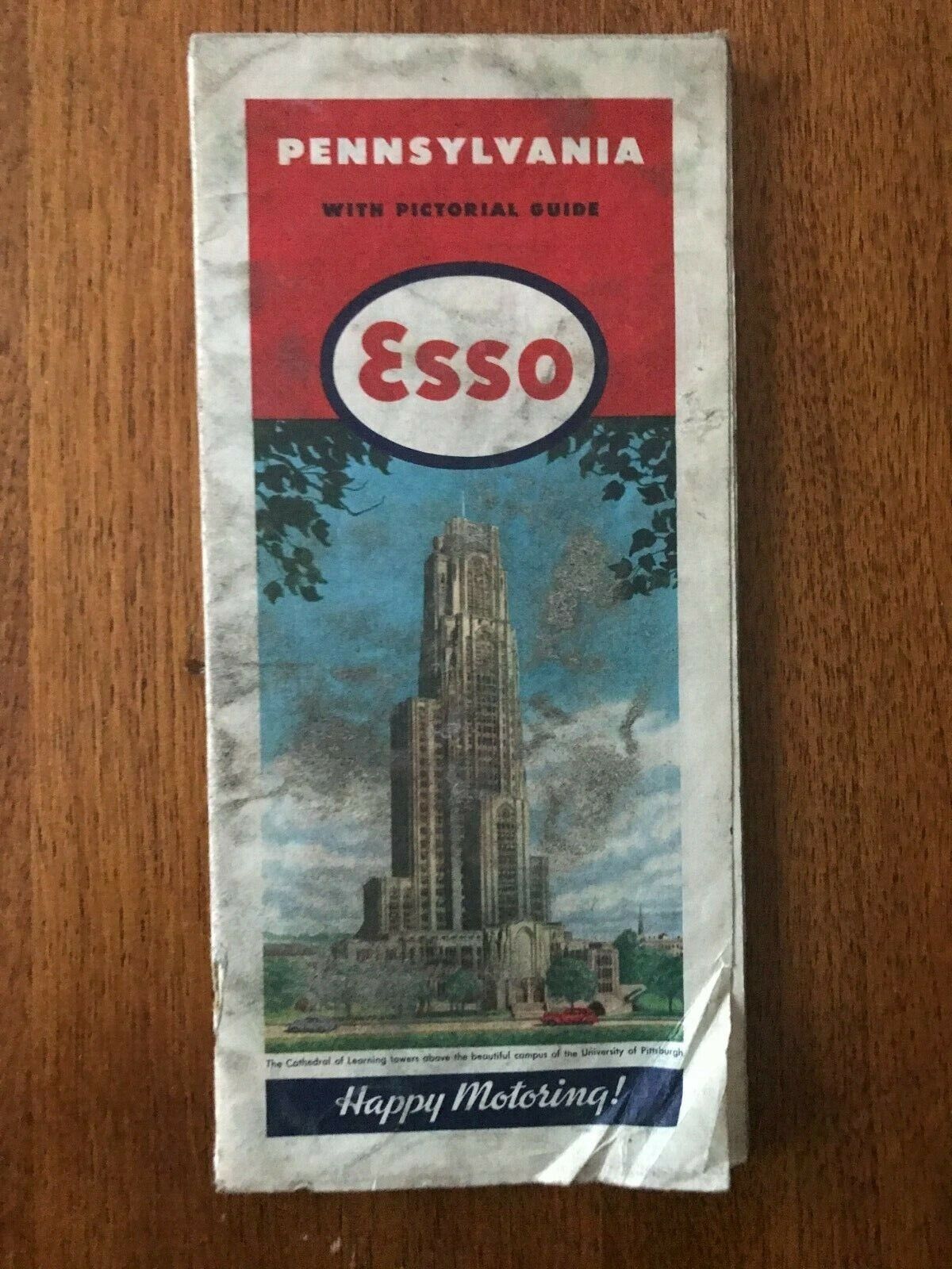 1946 Esso road map of Pennsylvania