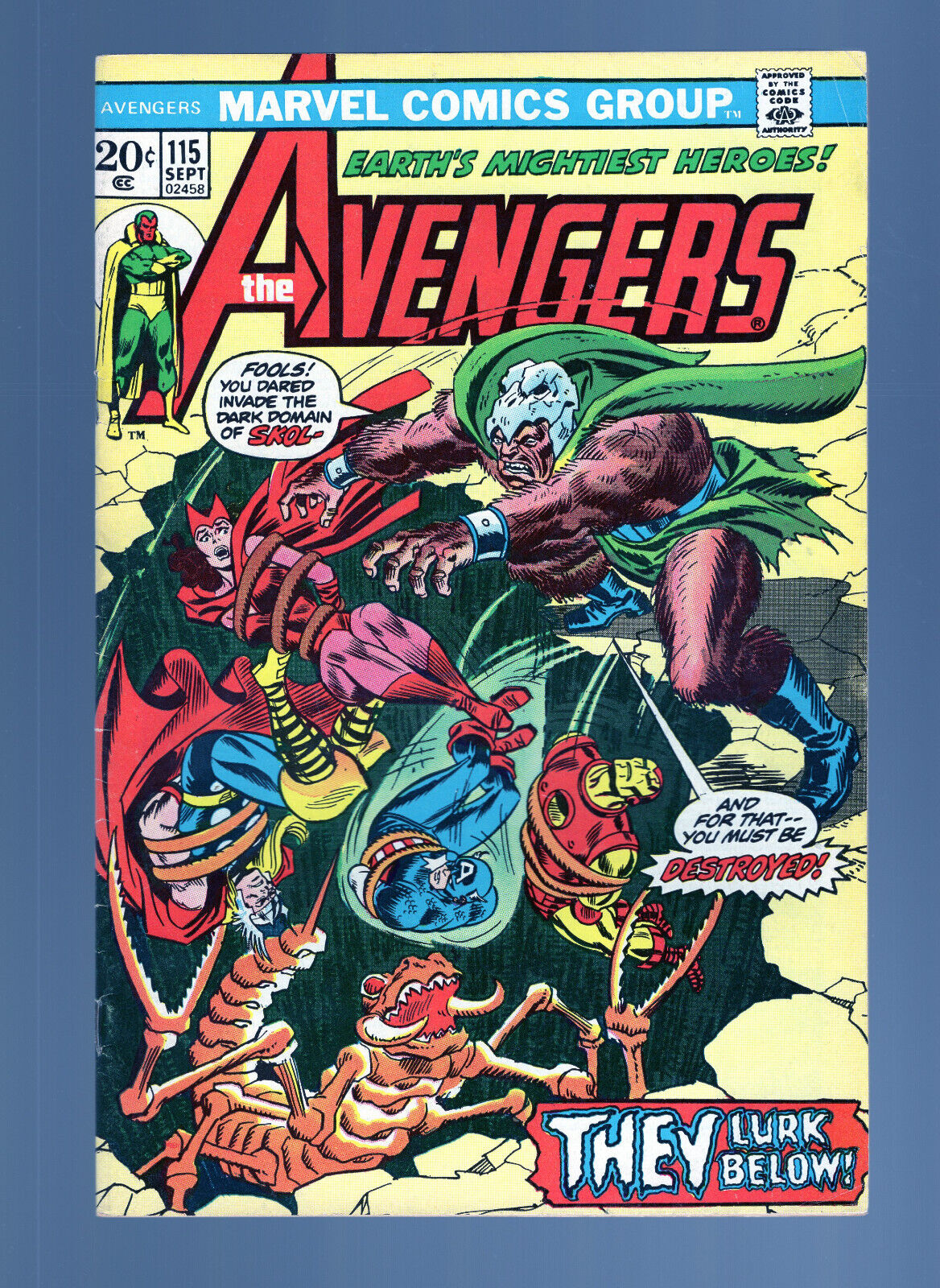 Avengers #115 - John Rominta Sr. Cover Art. Bob Brown Art. (7.5) 1973