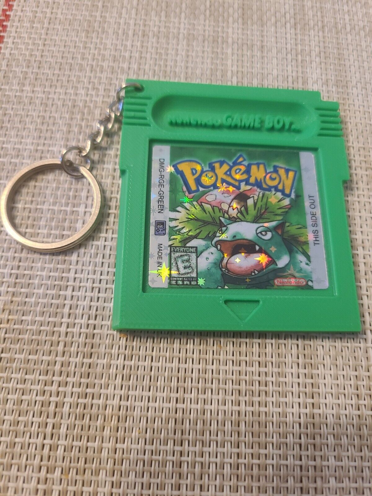 Pokémon Green Venusaur keychain Gameboy Nintendo cartridge retro anime