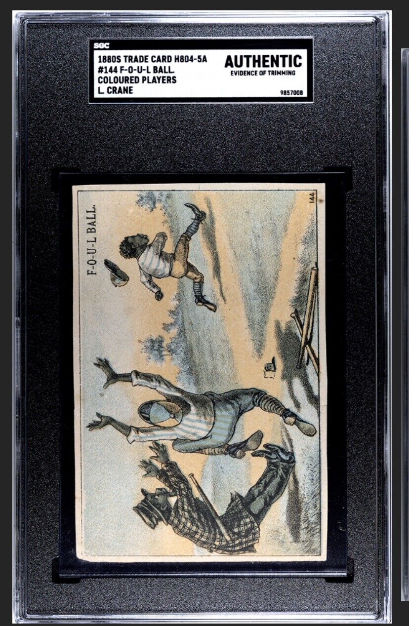 1888 H804-5A Colored Players F-O-U-L - Victorian Trade Card 1880s - SGC Graded