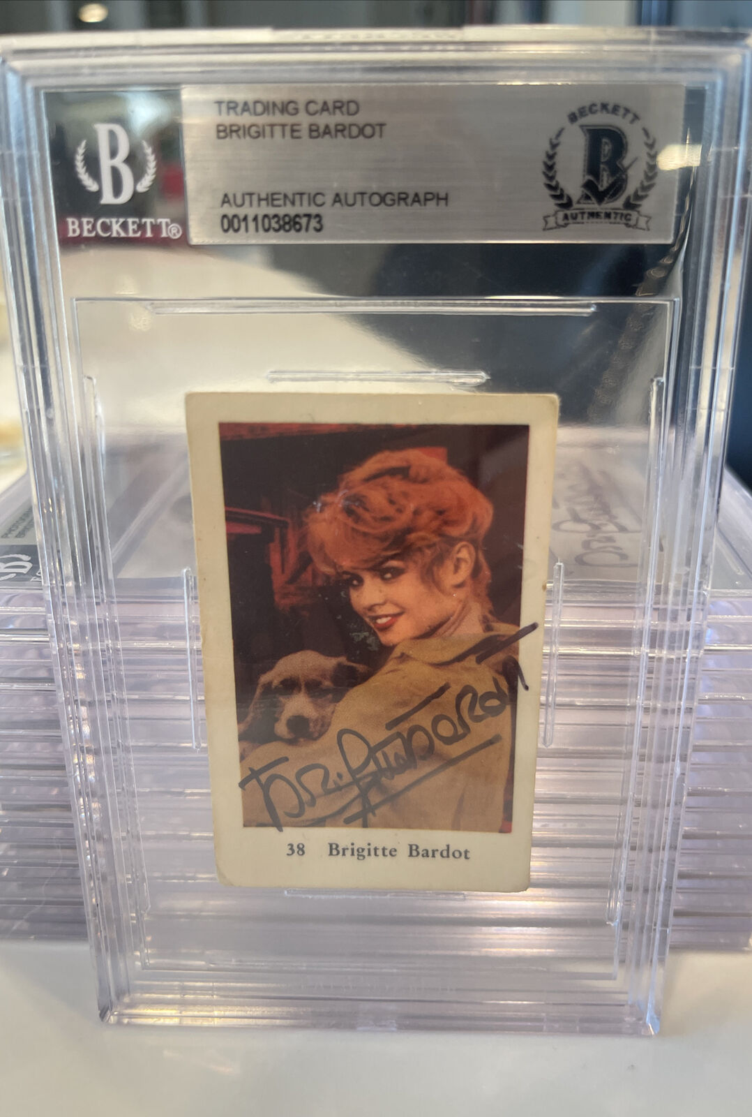 1965 Dutch Gum Numbered Set - Brigitte Bardot #38 Autograph Signed BGS Certified