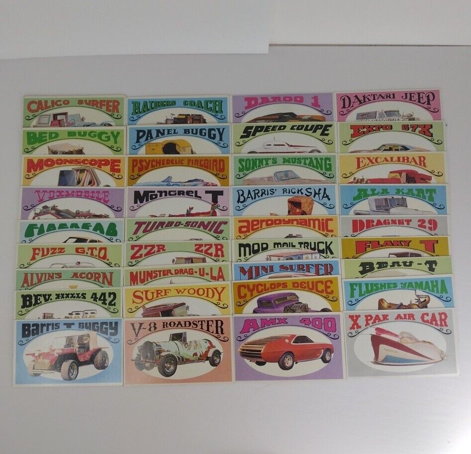 Way Out Wheels 1970 Cards Complete Set Of 36