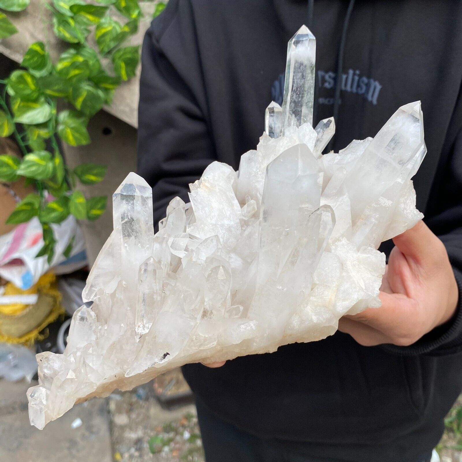2.8lb A++Large Natural clear white Crystal Himalayan quartz cluster /mineralsls