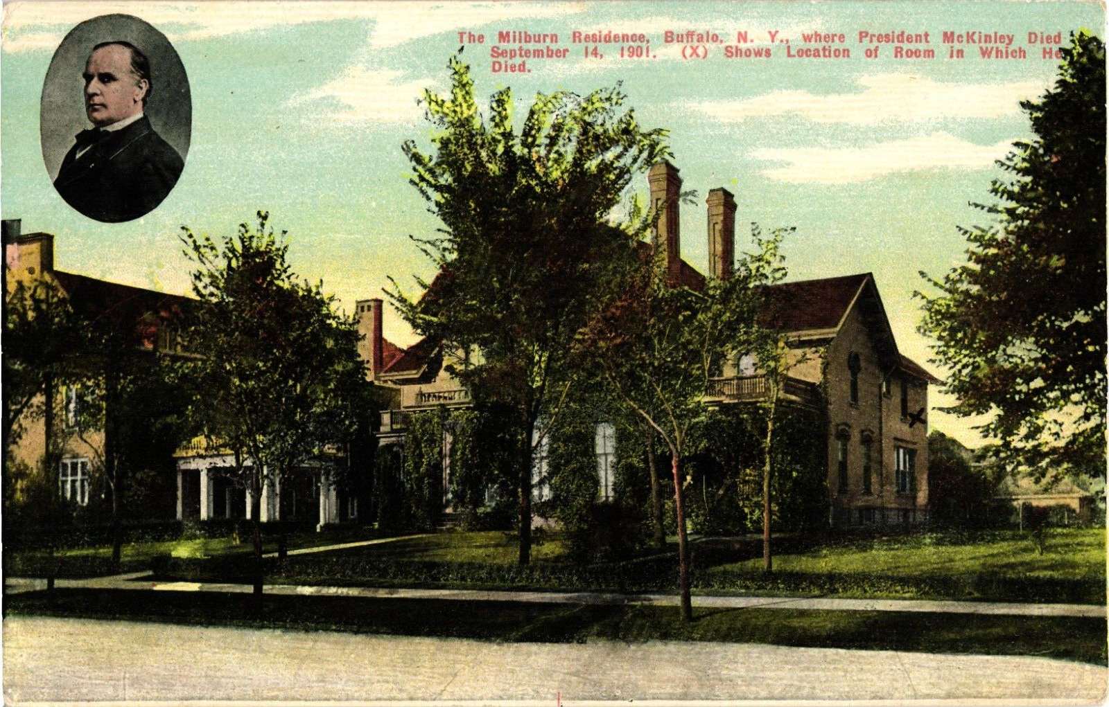 The Milburn Residence Buffalo New York Divided Postcard Unused c1910s