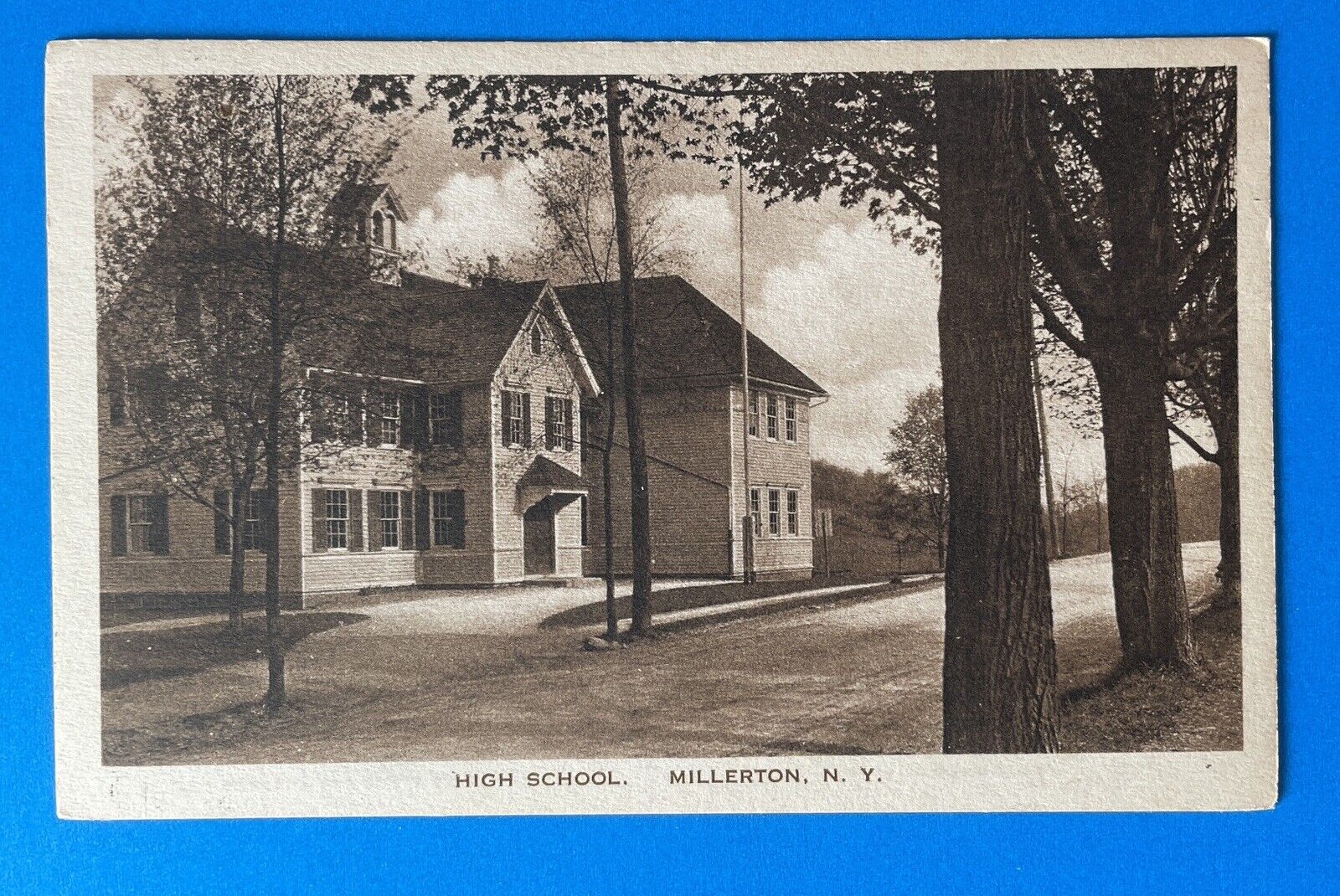 Millerton New York High School Vintage Albertype Postcard