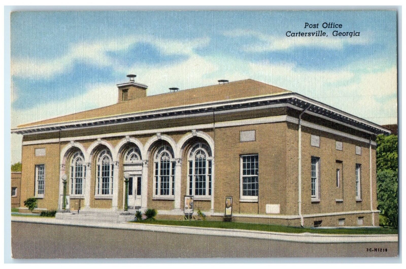 c1940\'s Post Office Exterior Roadside Cartersville Georgia GA Unposted Postcard