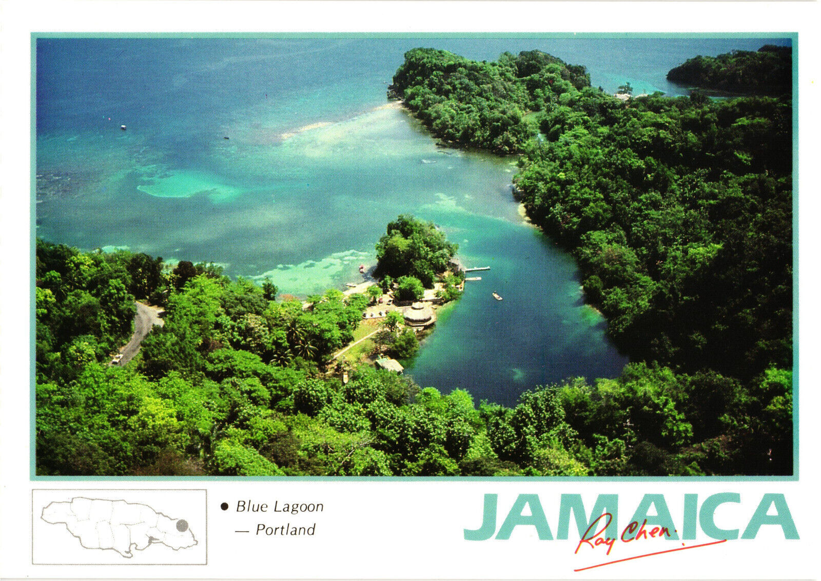 Jamaica The Blue Lagoon Postcard Unposted Ray Chen