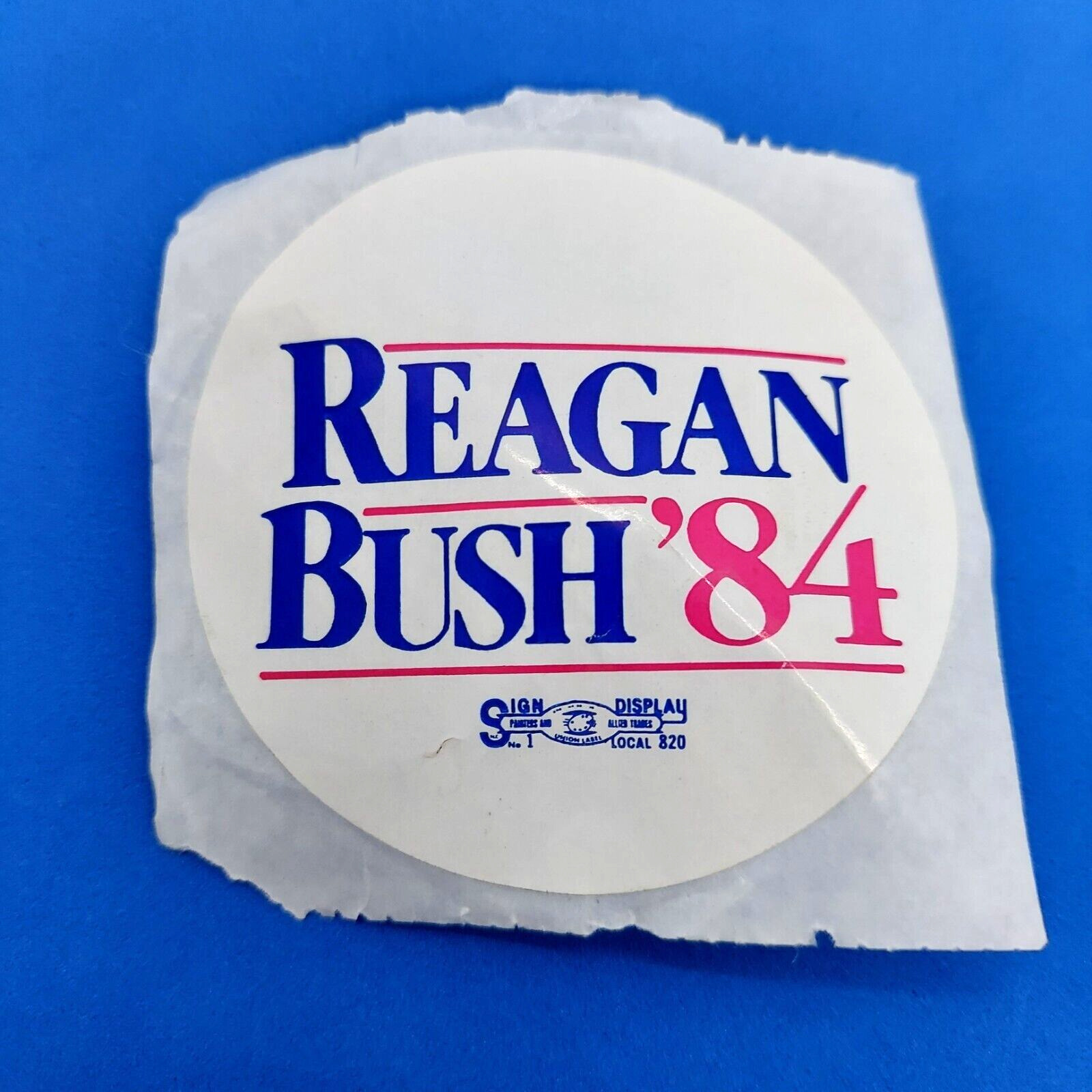 Vintage Reagan Bush 1984 White Sticker \