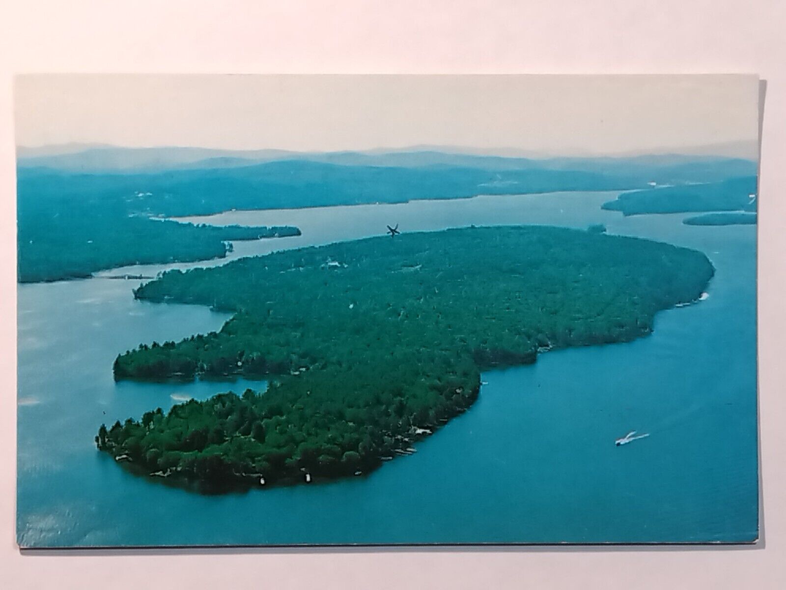 Aerial View Of Governors Island Lake Winnipesaukee Posted 1985 Postcard