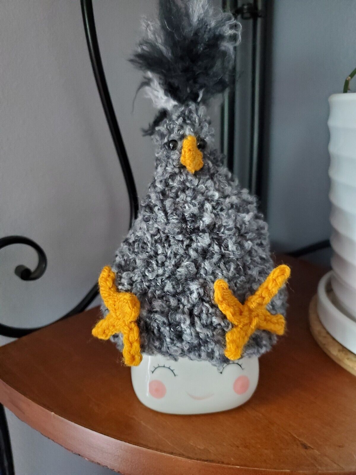 Handmade Crochet Marshmallow Mug Chicken Hat