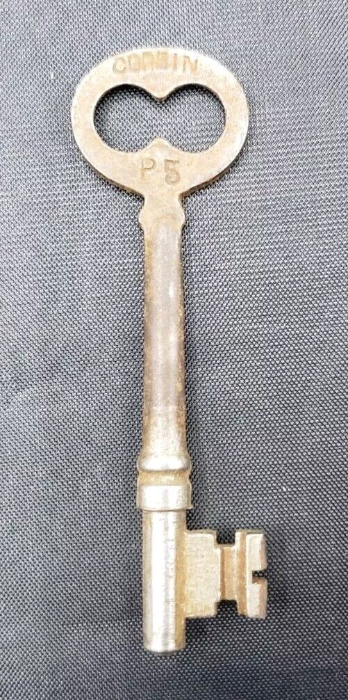 Antique c1880s CORBIN P5 Metal SKELETON Key for Door / Locks 2-3/4\