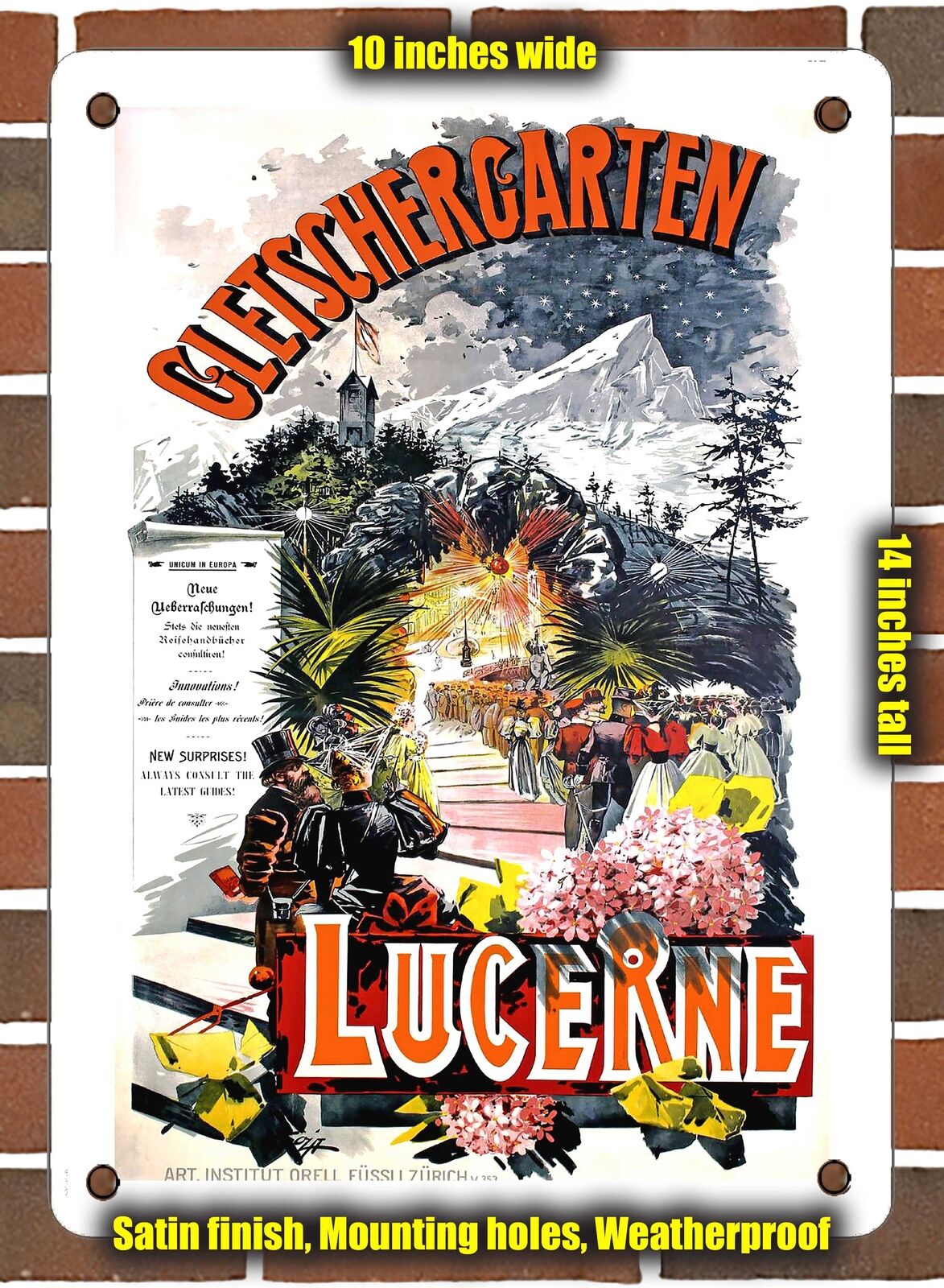 METAL SIGN - 1890 Glacier Garden Lucerne - 10x14 Inches