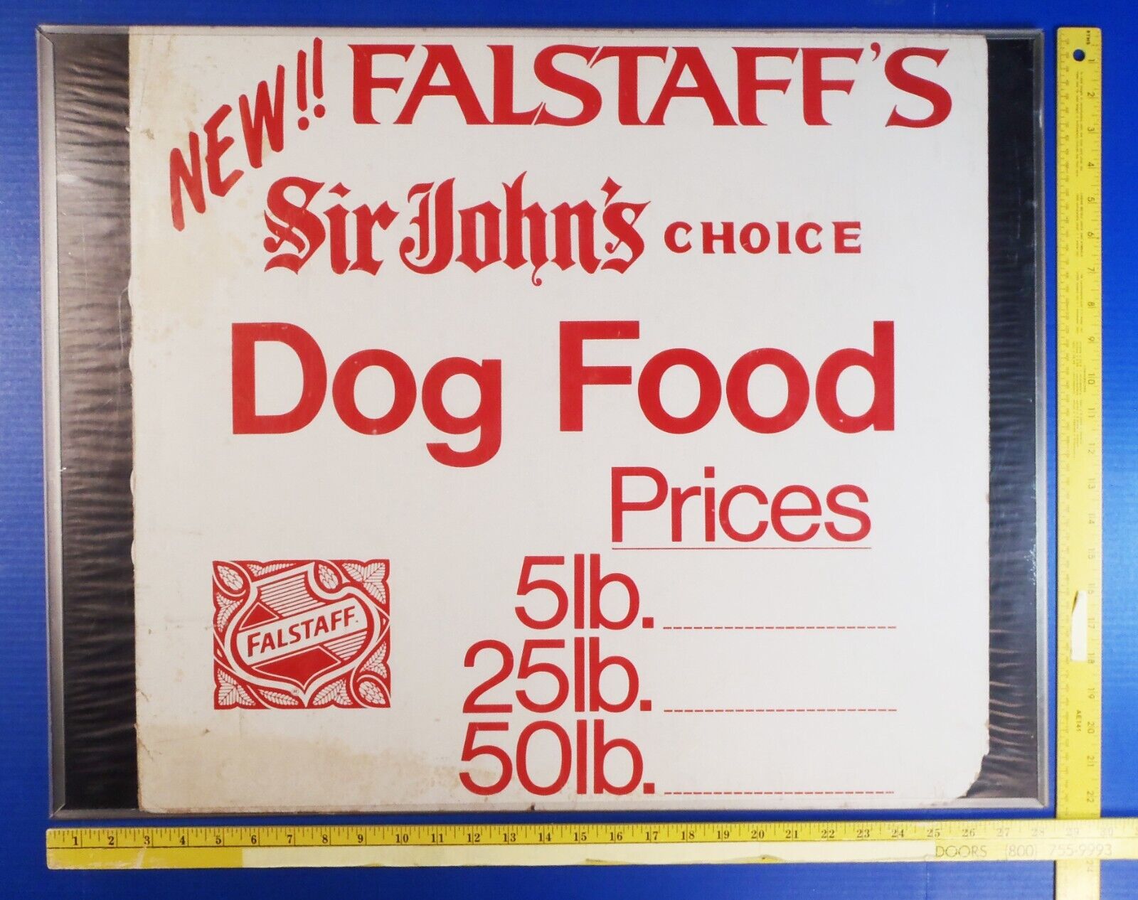 FALSTAFF BEER Brewing / Sir John\'s Choice Dog Food Vtg Orig 24x22\