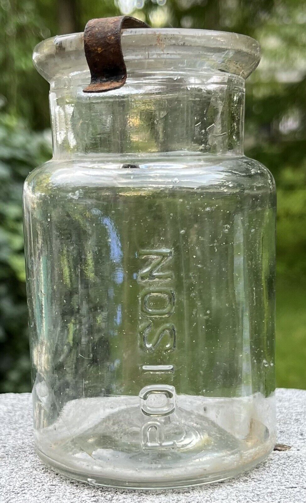 Antique Glass Apothecary Poison Bottle