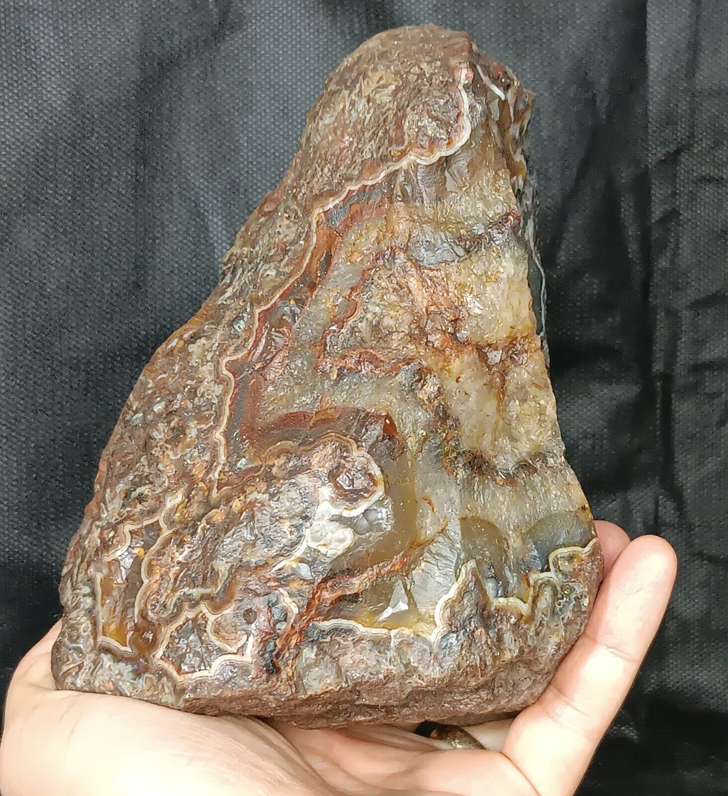 1985g/4.38 lb uncut turkish banded agate stone rough,gemstone,rock,specimen