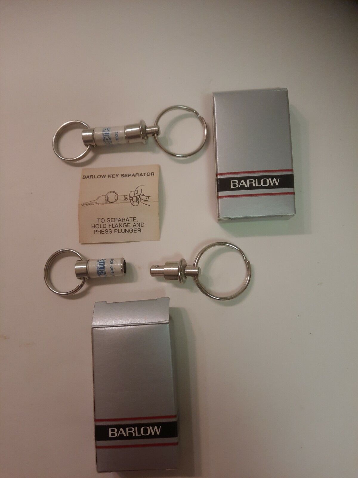 Barlow Key Chain / Key Ring/ Key Separator, lot of 2  advertising