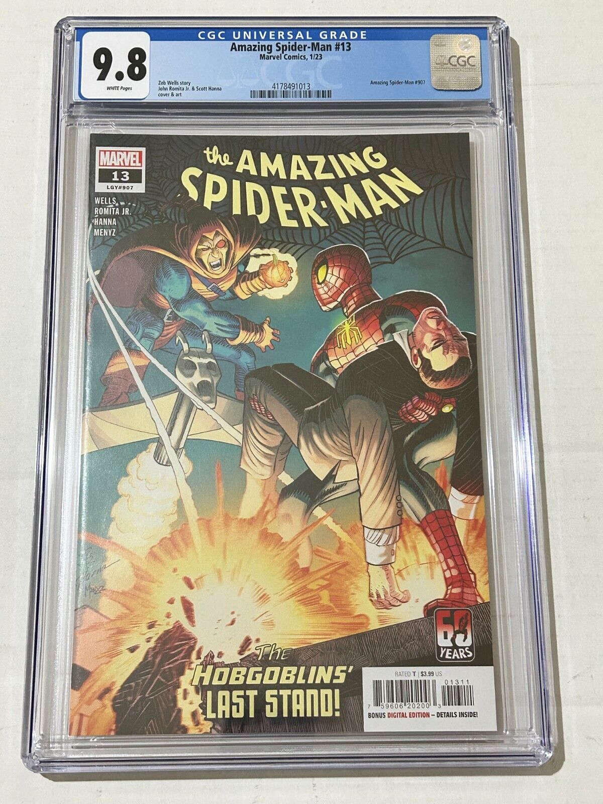 Amazing Spider-Man # 13 (1/23) CGC Graded Comic Book Main Cover 9.8 NM/M