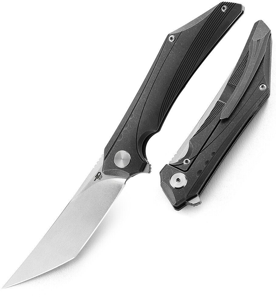 Bestech Knives Kamoza Folding Knife 3.63 Bohler M390 Steel Blade Titanium Handle