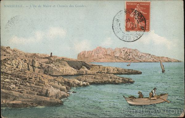 France Marseille l\'Ile Maire et Chemin des Goudes Philatelic COF Postcard