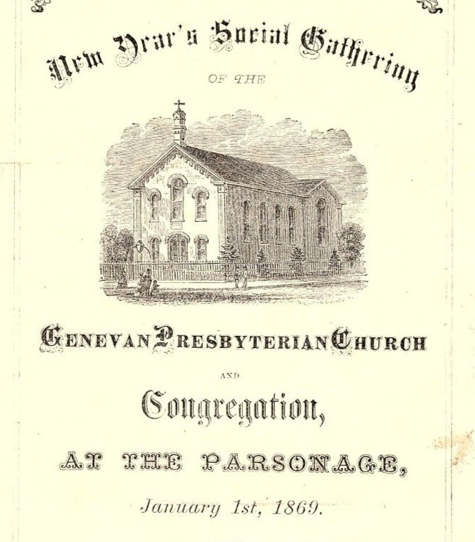 1869 GENEVAN PRESBYTERIAN CHURCH NEW YORK NEW YEAR'S SOCIAL GATHERING  Z895