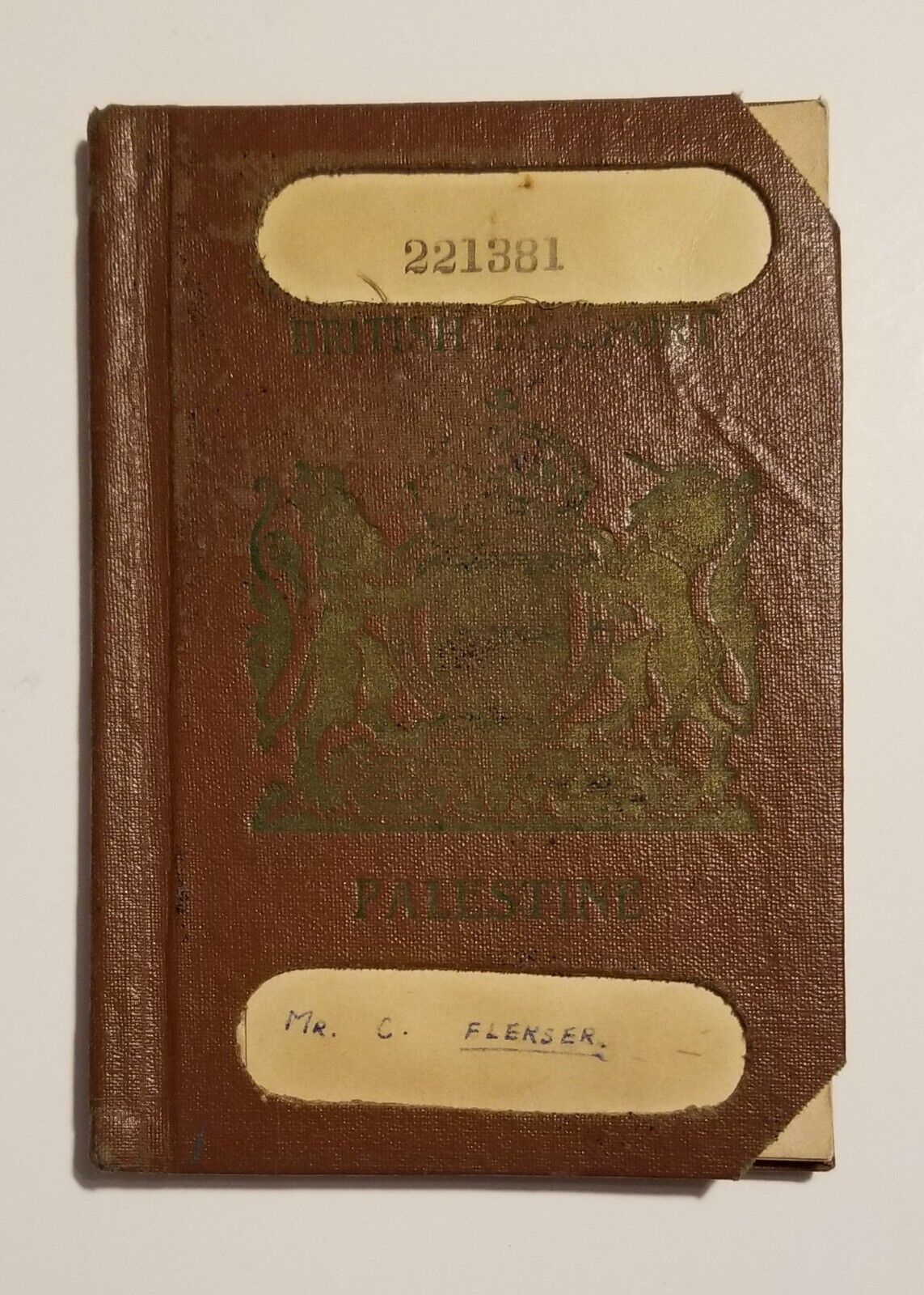 1946 Jerusalem Issued British Palestine Expired Passport