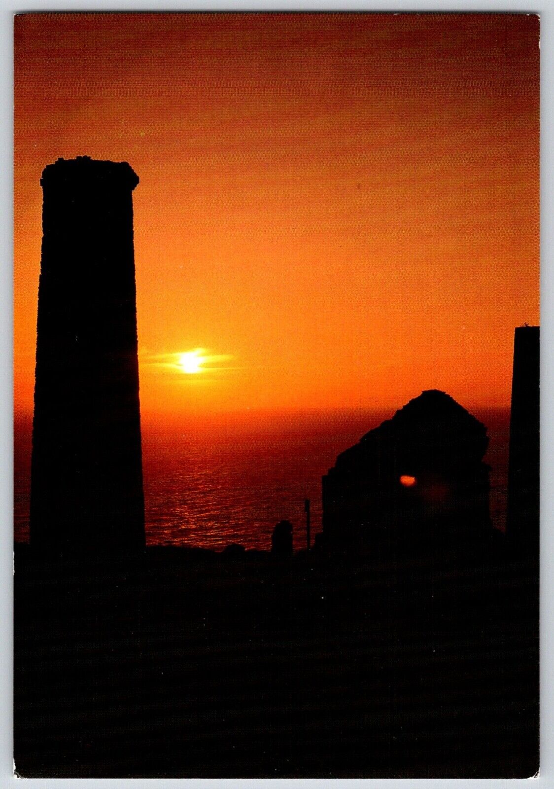 Postcard England Sunset Over Wheal Coates St. Agnes 