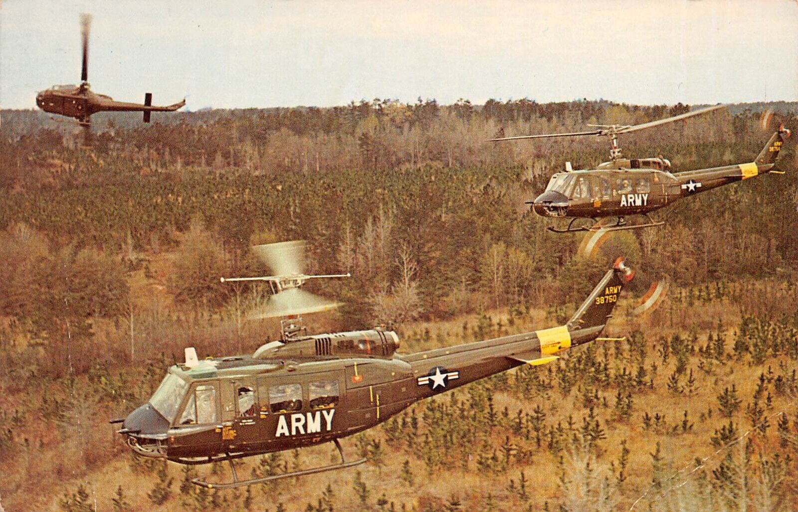 Troop-carrying UH-1D Hueys US Army Military Postcard